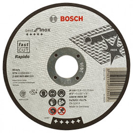 Bosch Professional Disque à tronçonner à moyeu plat best for inox rapido A 60 W inox BF 125 mm 0,8 mm