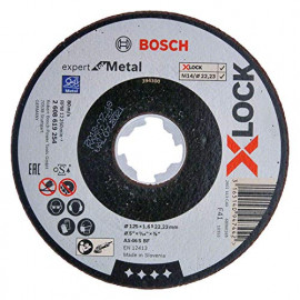 Bosch Professional 2608619254 Disque à Tronçonner à Surface Plate Expert for Metal (pour les Métaux, X-LOCK, Ø 125 mm, Alésage : 22,23 mm, Épaisseur : 1,6 mm)