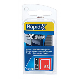 Rapid Agrafes Inox  N°53, 10mm, lot de 1080