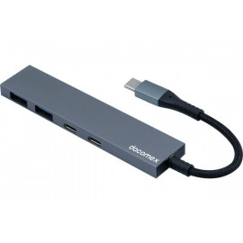 Dacomex Hub USB 3.0 type C  HB504 4 ports (Gris)