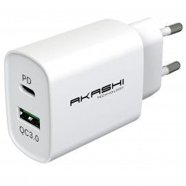 Akashi Chargeur Secteur 20W USB-A Quick Charge 3.0 Blanc