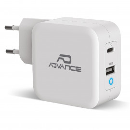 ANTEC PowerFlex Chargeur mural USB-C et USB-A 65W (Blanc)