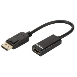 DLH - Câble adaptateur - DisplayPort pour HDMI - 23 cm - noir