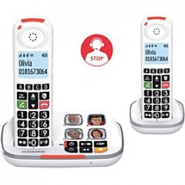 Swissvoice Xtra 2355 Duo pour Sénior avec répondeur, grand écran rétro éclairé, grosses touches et des fonctions de confort renforcées.