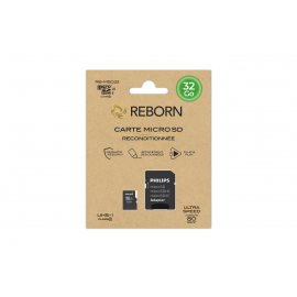 Reborn Micro SD Reconditionnee 32GB Class 10 UHS-I U1 + Adaptateur