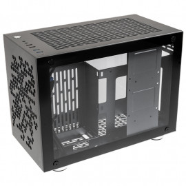 Kolink Kolink Rocket Heavy Mini-ITX Boitier - Gunmetal Grey - Compact PC tower with spacious interior for Mini-ITX motherboards and up to 340mm GPUs. Supports powerful CPU coolers up to 85mm tall and SFX-L PSUs. Features a preinstalled 120mm PWM fa