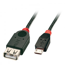 Lindy USB 2.0 Cable Type Micro-B/A OTG 0.5m Micro-B plug to A coupling