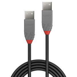 Lindy 3m USB 2.0 Type A Cable Anthra Line USB Type A Male to Male