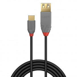 Lindy Câble Adaptateur USB 2.0 Type C vers A Anthra Line 0.15m