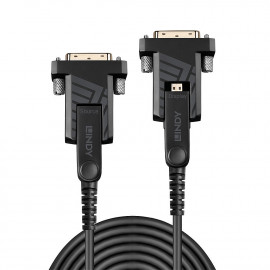 Lindy 10m Fibre Optic Hybrid Micro-HDMI 18G Cable with Detachable HDMI & DVI Connectors