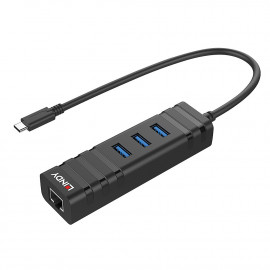 Lindy USB 3.1 Hub and Gigabit Ethernet Adapter USB 3.1 Gen 1 / USB 3.0 USB Type C