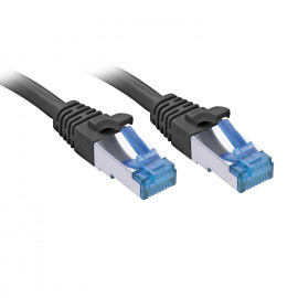 Lindy 0.3m Cat.6A S/FTP TPE Black TPE Patch Cable