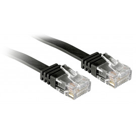 Lindy Cat.6 Flat Cable Patch Cable Black 0.3m Without Shielding