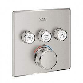 Grohe GROHE Grohtherm Smartcontrol Façade Thermostatique Carrée 3 Sorties 29126DC0 (Import Allemagne), Multicolor