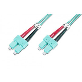 DIGITUS FO patch cord duplex SC to SC MM OM3 50/125u 2 m Longueur : 2 m classe : OM3