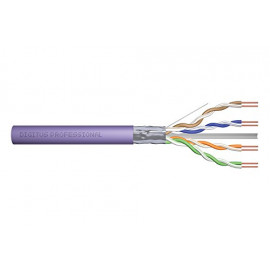 DIGITUS CAT 6 F-UTP installation cable 250 MHz Eca EN 50575 AWG 23/1 305 m drum simplex color purple
