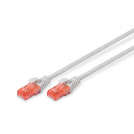DIGITUS Short description: Câbles CAT 6 U-UTP Cu LSZH AWG 26/7 de 3 m, couleur grise, conformes à la norme ISO/IEC 11801 avec une performance testée jusqu'à 250 MHz.