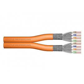 DIGITUS CAT 7 S-FTP installation cable 1200 MHz Dca EN 50575 AWG 23/1 100 m ring duplex color orange