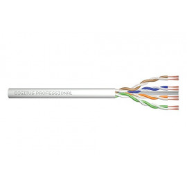 DIGITUS CAT 6A U-UTP patch cable raw length 100 m paper box AWG 26/7 LSZH simplex color grey