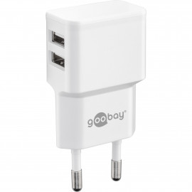 Goobay Chargeur secteur  2x ports USB-A 12W (Blanc)