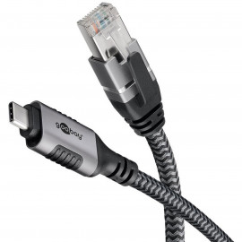 Goobay Câble Ethernet USB-C vers RJ45 CAT 6 FTP