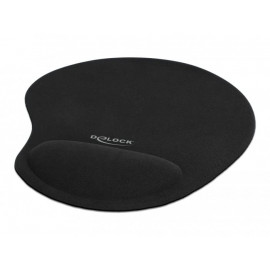 DeLock Tapis de souris ergonomique avec repose-poignet en gel noir