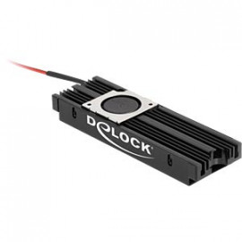 DeLock Dissipateur thermique pour M.2 SSD 2280, ventilateur, noir
