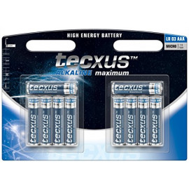 1Control Pack blister de 10 piles Alcalines Tecxus type AAA (LR03) 1,5V