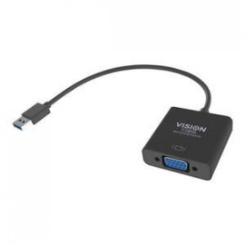 GENERIQUE Vision Adaptateur vidéo externe USB 3.0 VGA noir Pour la vente au détail