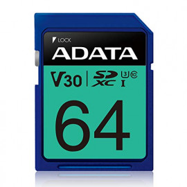 ADATA Carte mémoire SDXC Premier Pro 64 Go UHS-I U3 Classe 10 V30