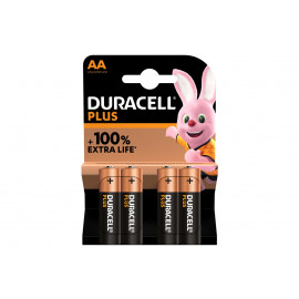 Duracell Pack de 4 piles alcalines AA  Plus, 1,5V LR06