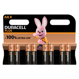 Duracell Pack de 8 piles alcalines AA  Plus, 1,5V LR06