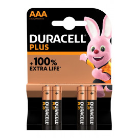 Duracell Pack de 4 piles alcalines AAA  Plus, 1.5V LR03