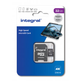 INTEGRAL 32GB MSDHC UHS1 U1 CL10 V30 A1 + SD Adapter