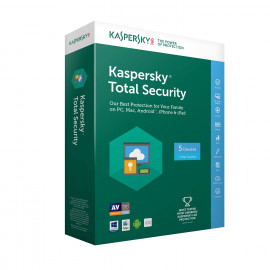 KASPERSKY Kaspersky Total Security 2018 - Licence 5 postes 1 an - Suite de sécurité internet - Licence 1 an 5 postes (français, Windows, Mac, Android, iPhone et iPad)