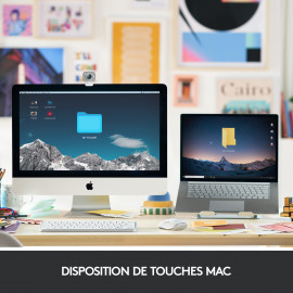 Logitech sans fil MX Keys Mini pour Mac compact, Bluetooth, rétroéclairé
