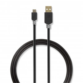 Nedis Câble USB 2.0 A Mâle - Micro B Mâle 1,0 m Anthracite