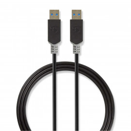Nedis Câble USB 3.0 A Mâle - A Mâle 2,0 m Anthracite