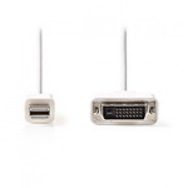 Nedis Câble Mini DisplayPort vers DVI Mini DisplayPort Mâle - DVI-D Mâle à 24 + 1 Broches 2,0 m Blanc