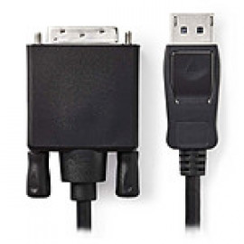 Nedis Câble DisplayPort vers DVI DisplayPort Mâle - DVI-D Mâle à 24 + 1 Broches 2,0 m Noir