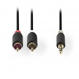Nedis Câble Audio Stéréo Jack 3.5 mm vers 2 x RCA mâle