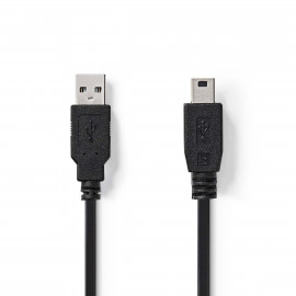 Nedis Câble USB 2.0 A Mâle - Mini Mâle à 5 Broches 3,0 m Noir