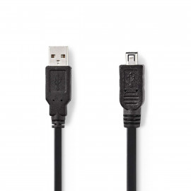 Nedis Câble USB 2.0 A Mâle - Mini Hirose Mâle à 4 Broches 2,0 m Noir