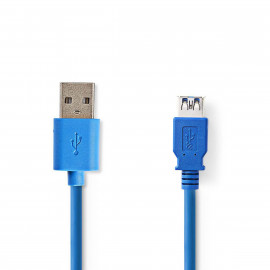 Nedis Câble USB 3.0 A Mâle - A Femelle 1,0 m Bleu