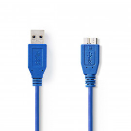 Nedis Câble USB 3.0 A Mâle - Micro B Mâle 5,0 m Bleu