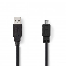 Nedis Câble USB 2.0 A Mâle - Micro B Mâle 1,0 m Noir