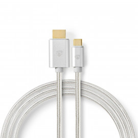 Nedis Câble USB-C™ USB-C™ Mâle - HDMI™ Mâle 2,0 m Aluminium
