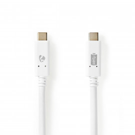Nedis Câble USB 3.1 (Gen2) USB-C™ Mâle vers USB-C™ Mâle 1,0 m Blanc