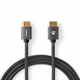 Nedis Câble HDMI haute vitesse avec Ethernet Connecteur HDMI® vers Connecteur HDMI® Gris Métal Câble Tressé
