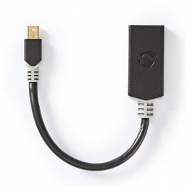 Nedis Mini câble Display Port DisplayPort 1.4 Mini DisplayPort mâle Sortie HDMI  48 Gbps Plaqué or 0.20 m Rond PVC Anthracite Boite avec Fenêtre